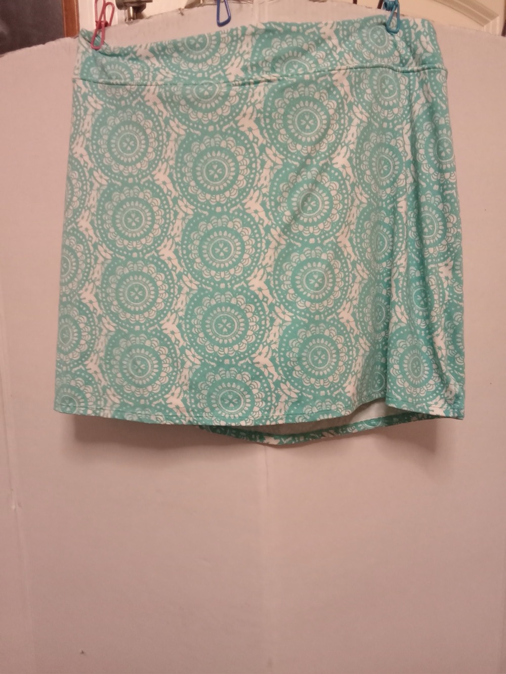 Tranquility Women’s XL Teal Pink Medallion Print Athletic Skort 17”llLength S12